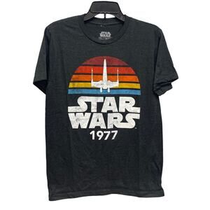 New Star Wars Mens Medium X-Wing Starfighter 1977 Vintage Style Cotton Blend Tee